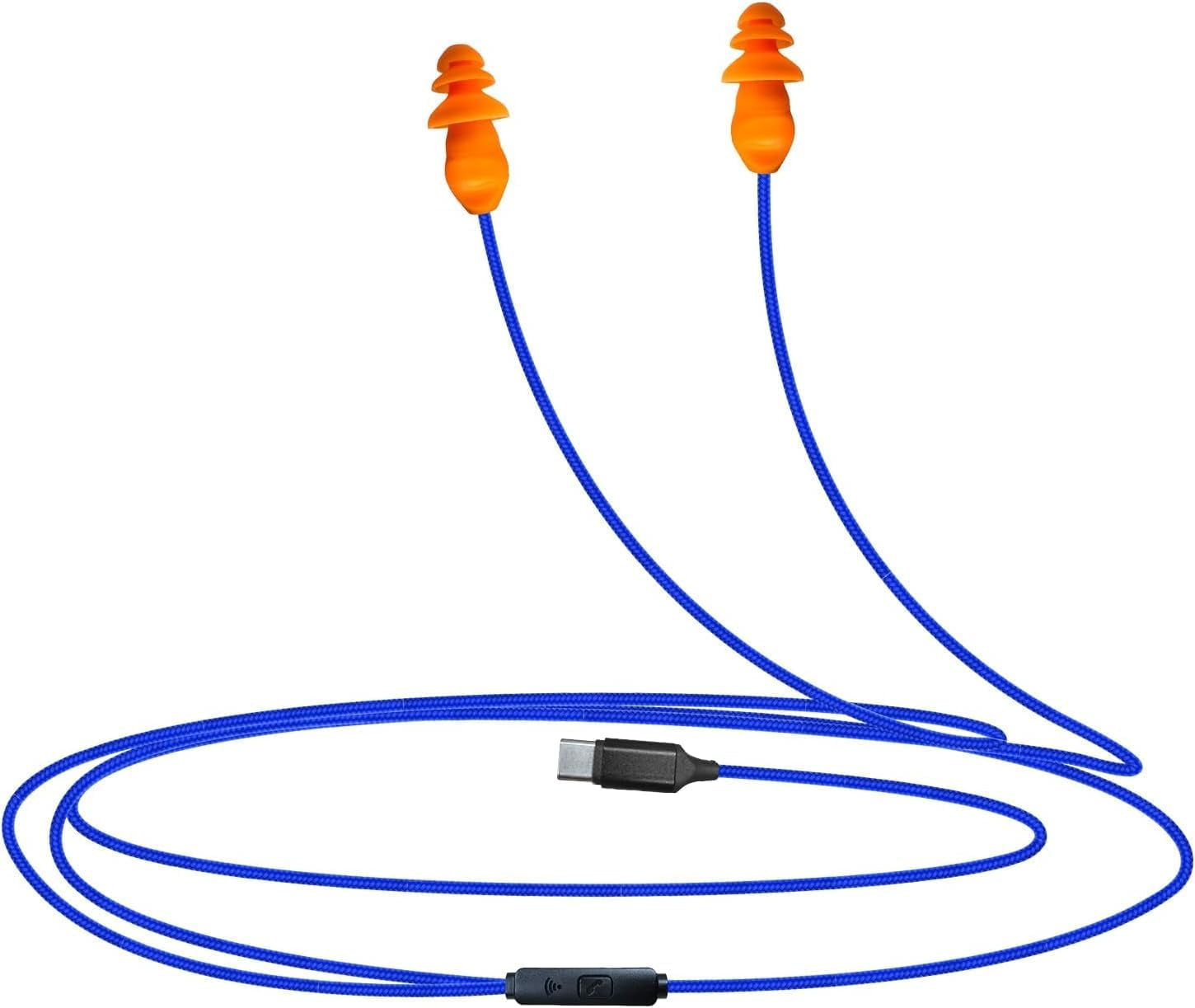 KR10C USB-C Safety Earbuds – 27dB NRR Noise Reduction, Wired Work Headphones with In-Line Mic