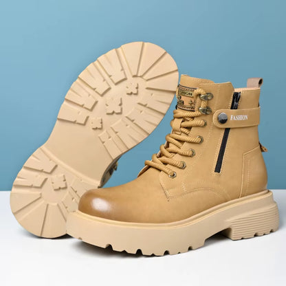 Street-Rider Leather Boots – High-Top Men’s Sneakers with Attitude