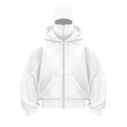 🖤 Harajuku Double Hood Hoodie ⚡ Vintage Street Style