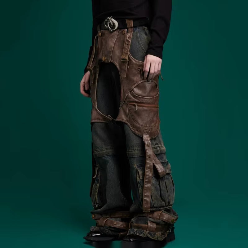 Elevate Your Style with Vintage Detachable Denim Cargo Pants – Trendy Spliced Jeans for Men | 2025 Original Collection