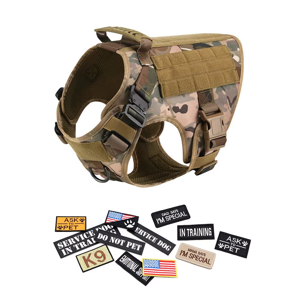 Tactical Dog Harness Kit 🐾 Military Training Vest with Patches & Bags