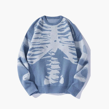 Emo Skeleton Sweater 🖤 Oversized Gothic Knitwear”