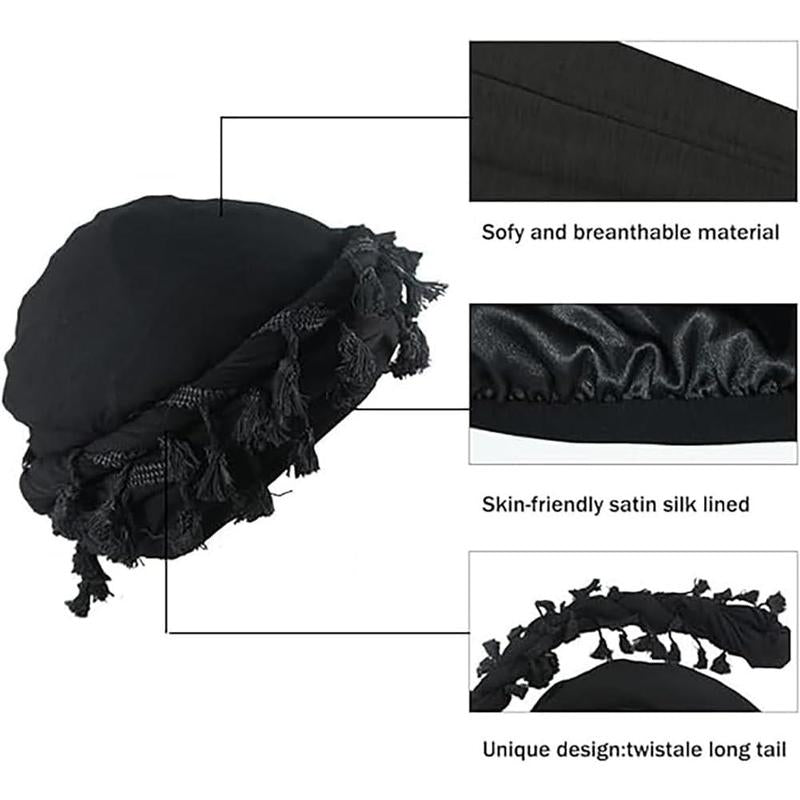 Retro Twist Turban – Silky Lined Beanie for Men