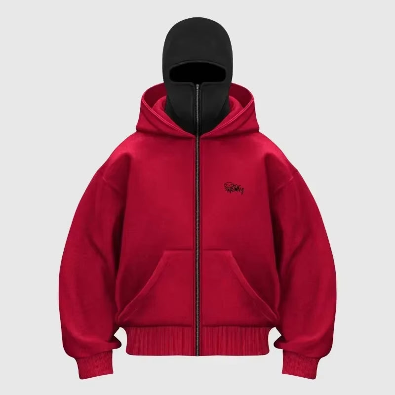 🖤 Harajuku Double Hood Hoodie ⚡ Vintage Street Style