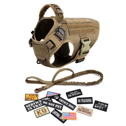 Tactical Dog Harness Kit 🐾 Military Training Vest with Patches & Bags