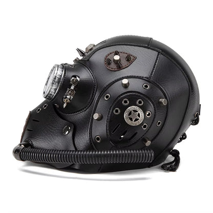 Plague Doctor Steampunk Gas Mask – Gothic PU Leather Cosplay Halloween Costume Mask