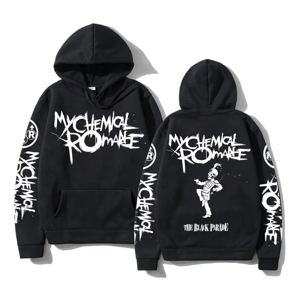 My Chemical Romance Double Sided Graphic Hoodies Streetwear Black Parade Punk Emo Rock Hoodie Men'S Hot Hooded Sweatshirt Tops