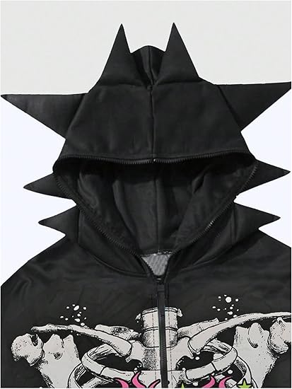 Y2K Gothic Zip-Up Hoodie
