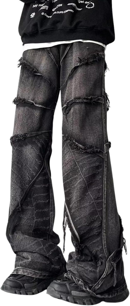 Men’s Gothic Baggy Distressed Jeans 🖤⚡