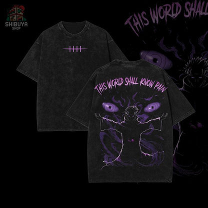 "Pain Nagato 🕷️ – Akatsuki Vintage Washed Tee 🖤"