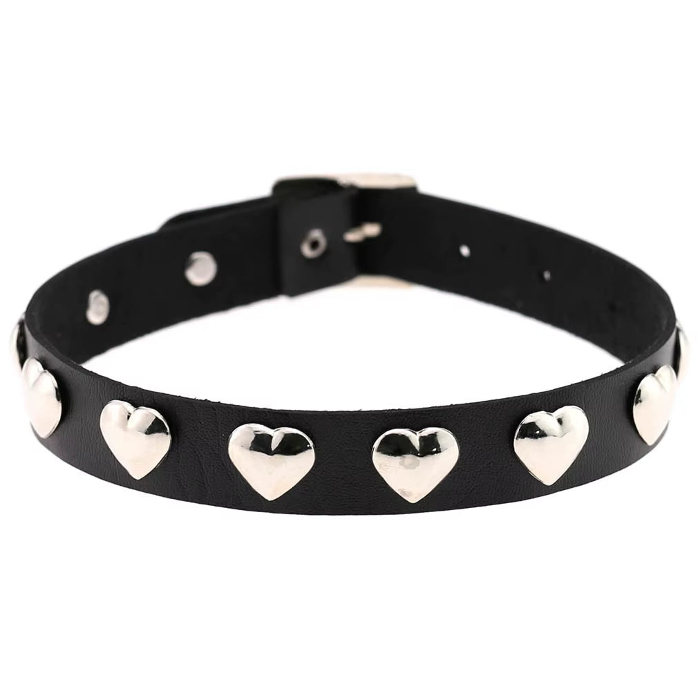 New Harajuku Black Goth Punk Leather Choker Necklaces Women Men Rock Metal Emo Festival Cosplay Party Jewelry Gothic Accessories