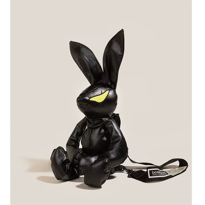 Beauty Beast Backpack PU Black White Bags for Women Unisex Zipper Water Repellent