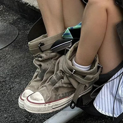 Women’s Y2K Canvas Slouch Boots