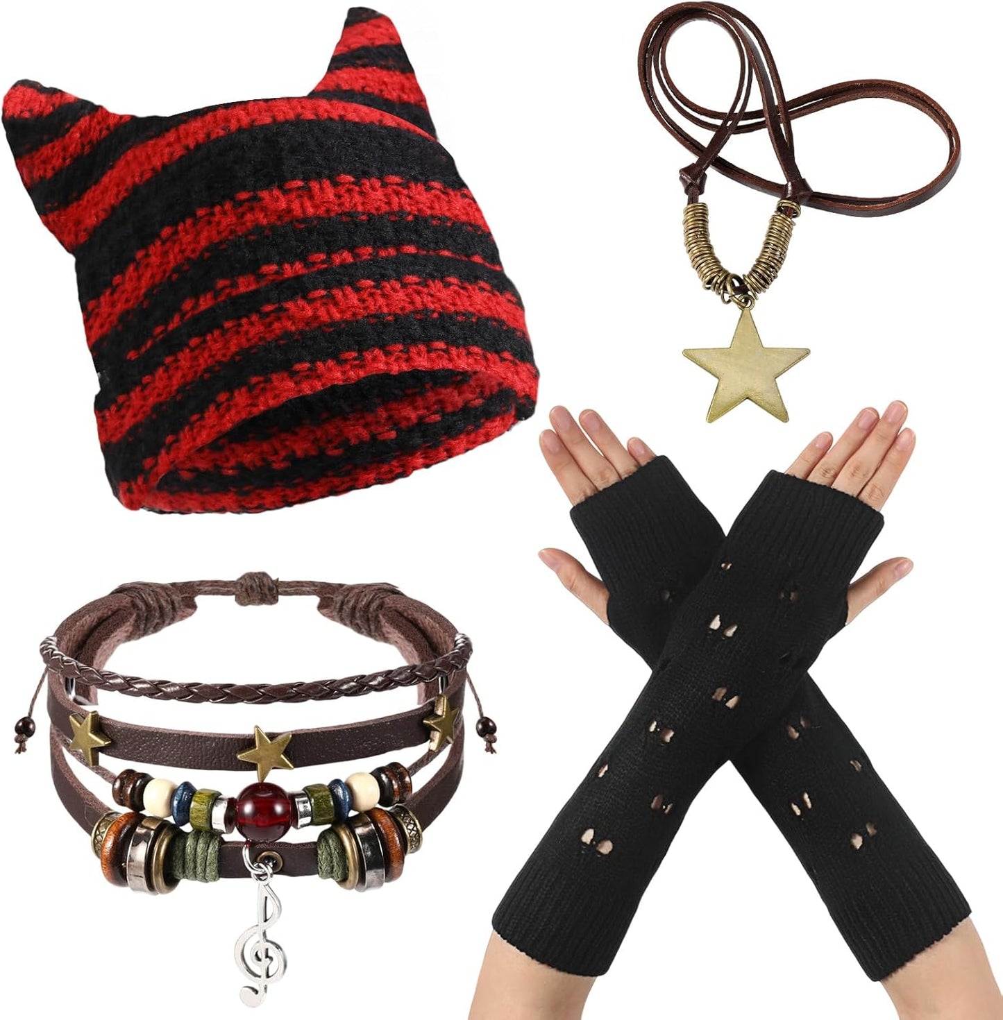 Emo Y2K 4-Piece Set 🖤⭐