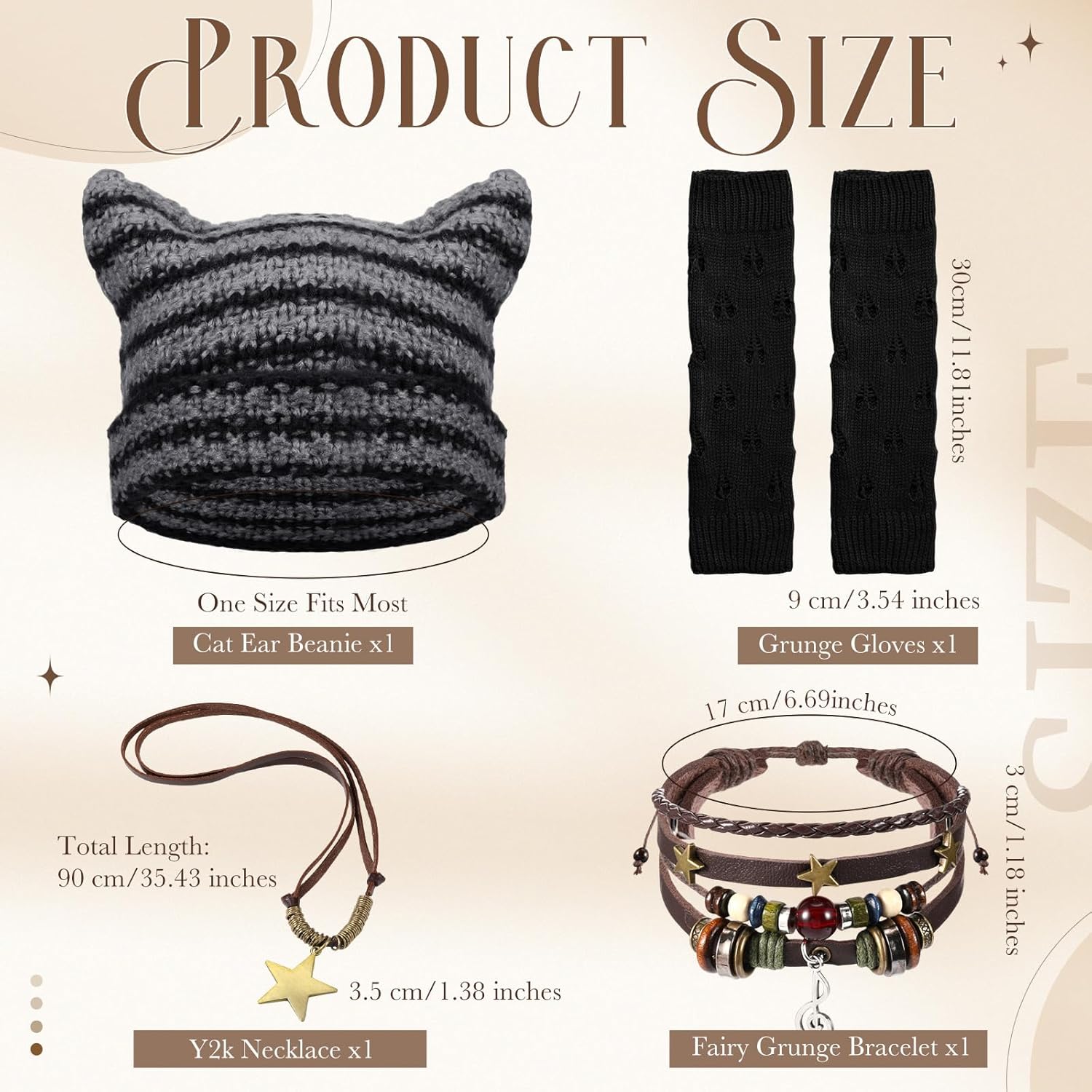 Emo Y2K 4-Piece Set 🖤⭐