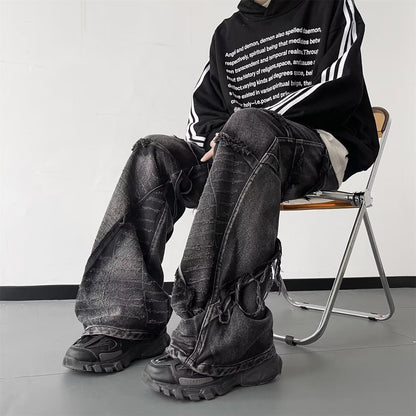 Men’s Gothic Baggy Distressed Jeans 🖤⚡