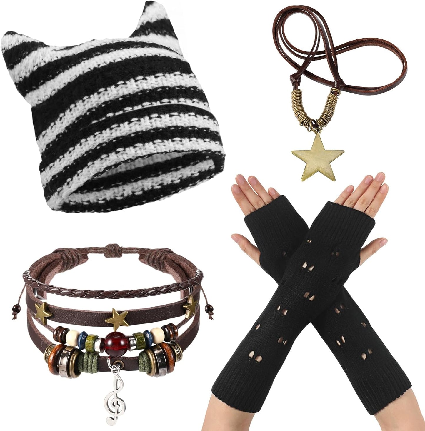 Emo Y2K 4-Piece Set 🖤⭐