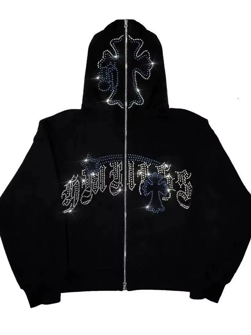 Autumn/Winter Fashion Vintage Y2K Sweatshirt Hoodies Streetwear Matching Shirt Aesthetic Korean Style Zipper Pullover Emo