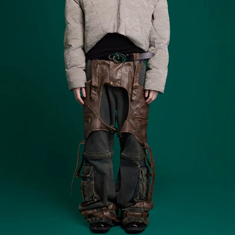 Elevate Your Style with Vintage Detachable Denim Cargo Pants – Trendy Spliced Jeans for Men | 2025 Original Collection