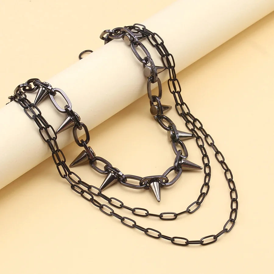 Fashion Hip-Hop Punk Metal Rivets Pants Chain Multi-Layer Waist Chain Dress up Pants Hundred with Jewelry Emo Accessories Gifts