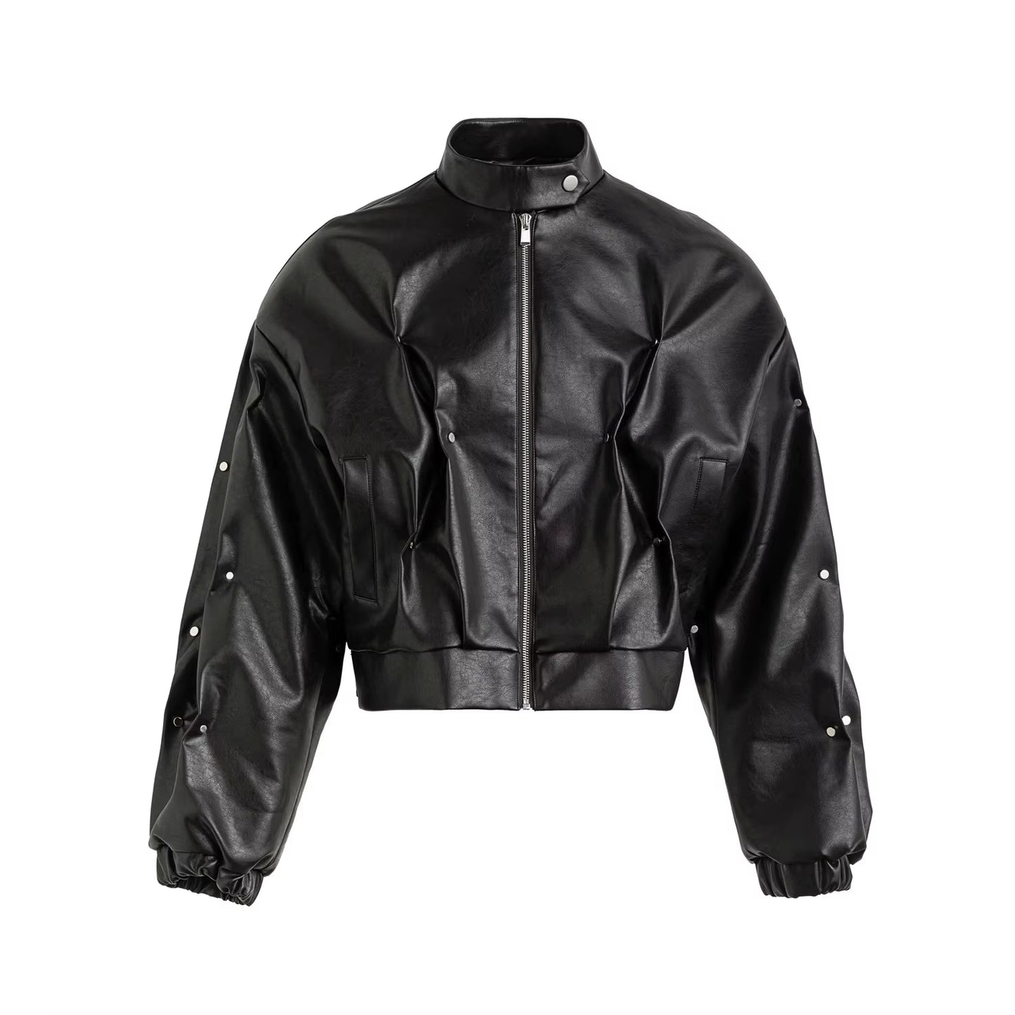 🖤 Men’s Luxury PU Leather Jacket — Rivet Streetwear 2025 ⚡
