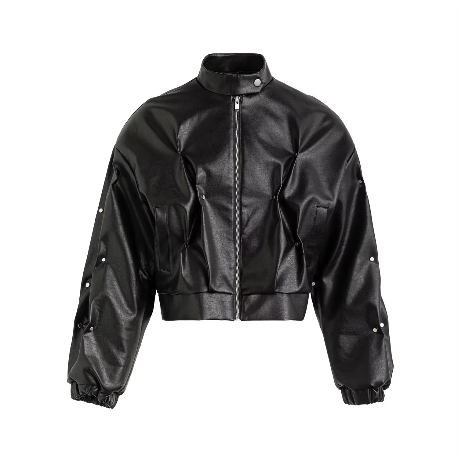 🖤 Men’s Luxury PU Leather Jacket — Rivet Streetwear 2025 ⚡