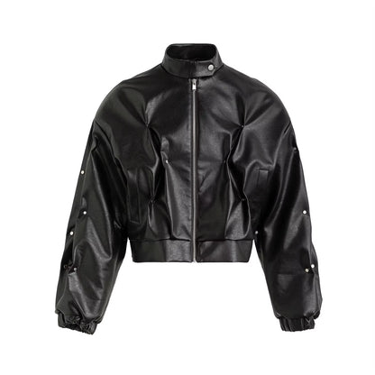 🖤 Men’s Luxury PU Leather Jacket — Rivet Streetwear 2025 ⚡