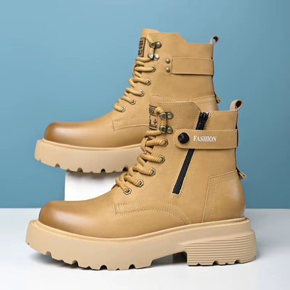 Street-Rider Leather Boots – High-Top Men’s Sneakers with Attitude