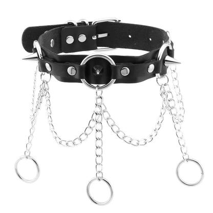 New Harajuku Black Goth Punk Leather Choker Necklaces Women Men Rock Metal Emo Festival Cosplay Party Jewelry Gothic Accessories
