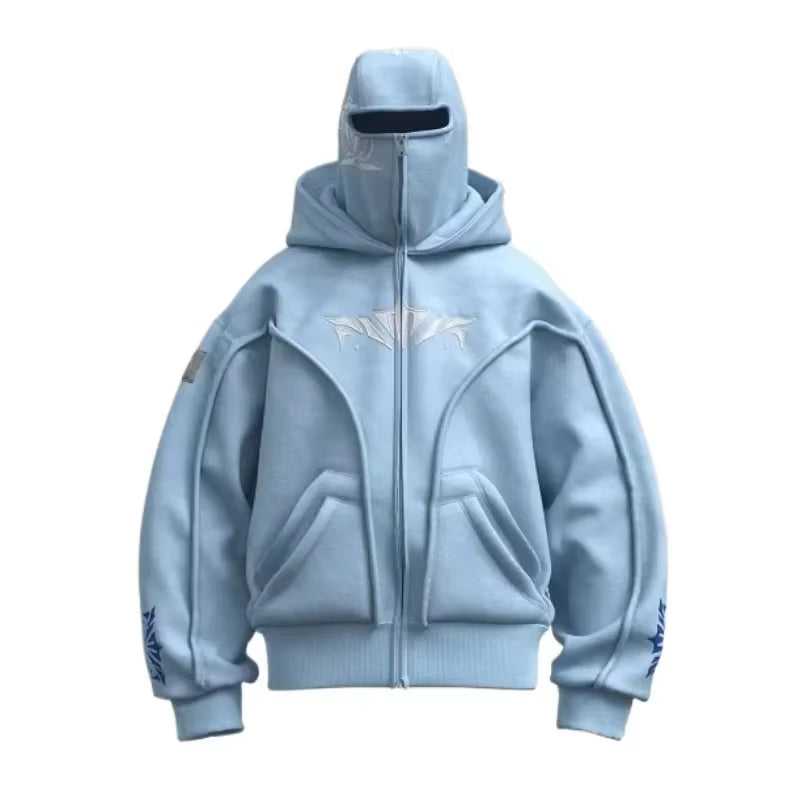 🖤 Harajuku Double Hood Hoodie ⚡ Vintage Street Style