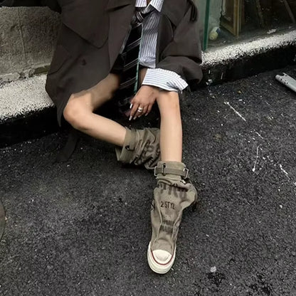 Women’s Y2K Canvas Slouch Boots