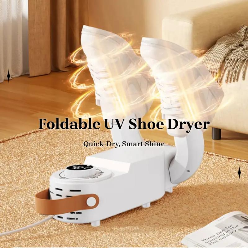 Foldable UV Shoe Dryer, Quick Hot Drying, Smart Temperature Control, Automatic Timer, Portable Home Odor Eliminator, Shoe Dryer Machine