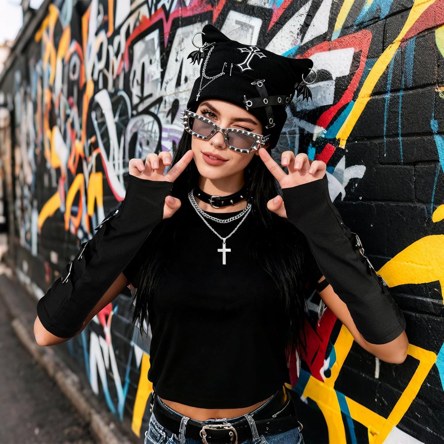 Y2K Grunge 4-Piece Set 😼🖤