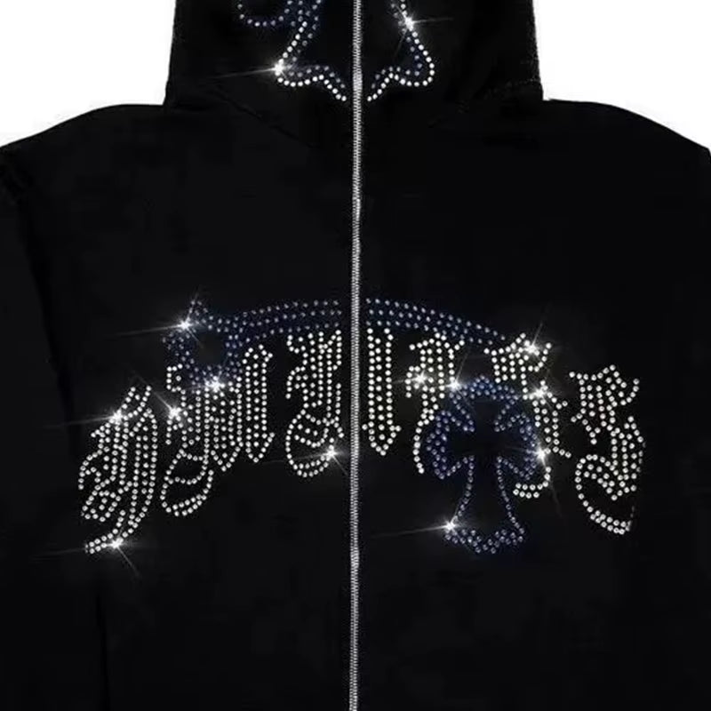 Autumn/Winter Fashion Vintage Y2K Sweatshirt Hoodies Streetwear Matching Shirt Aesthetic Korean Style Zipper Pullover Emo