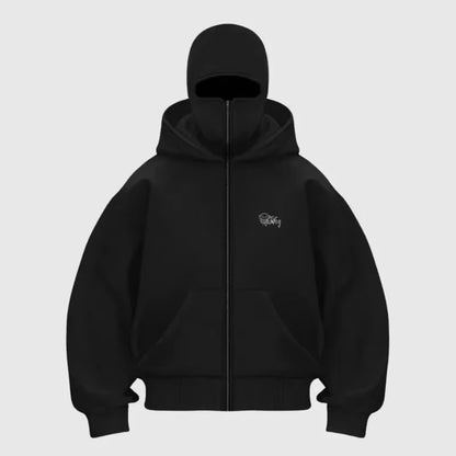 🖤 Harajuku Double Hood Hoodie ⚡ Vintage Street Style