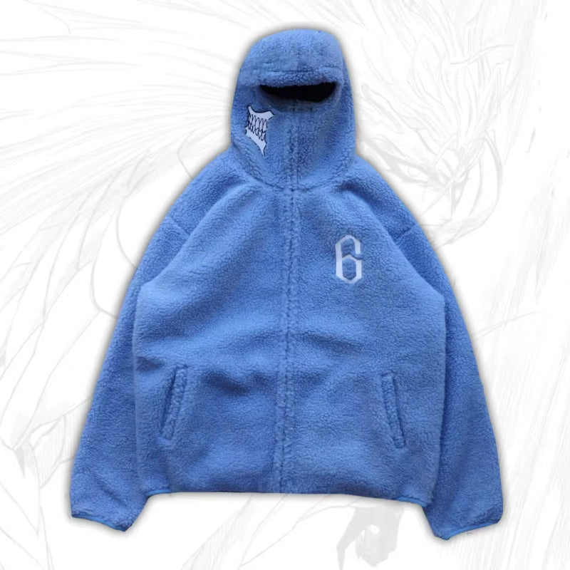 Y2K Emo Harajuku Men Zip Sweater American Style High Street Texture Sweatshirt Oversized Gothic Men Women Solid Color Retro Tops