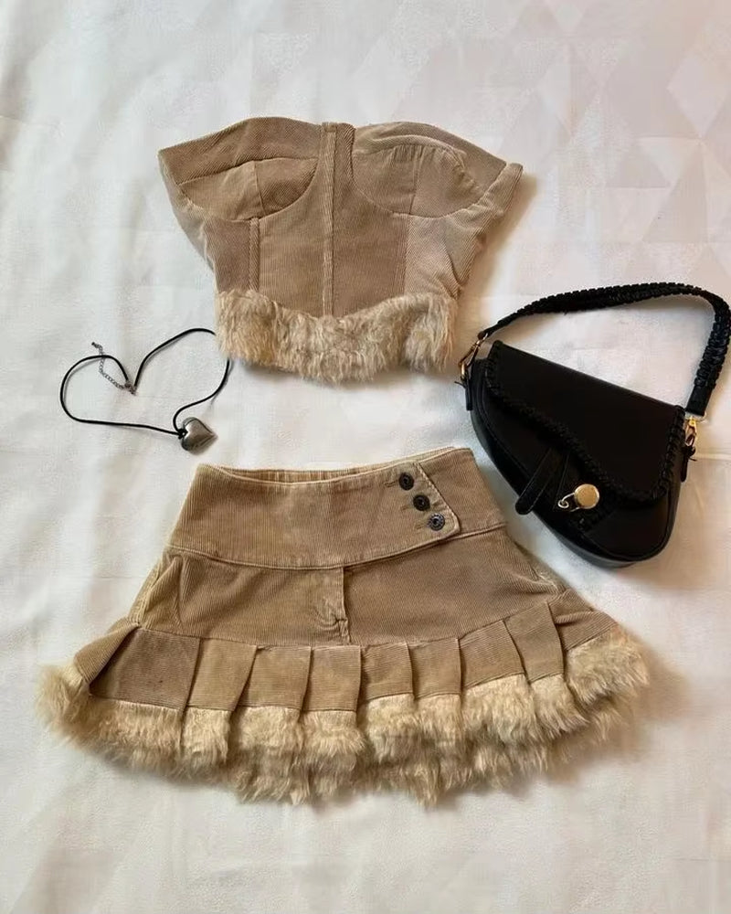 🖤 Gothic Cross Denim Set — Y2K Rebel Two-Piece Outfit ✝️