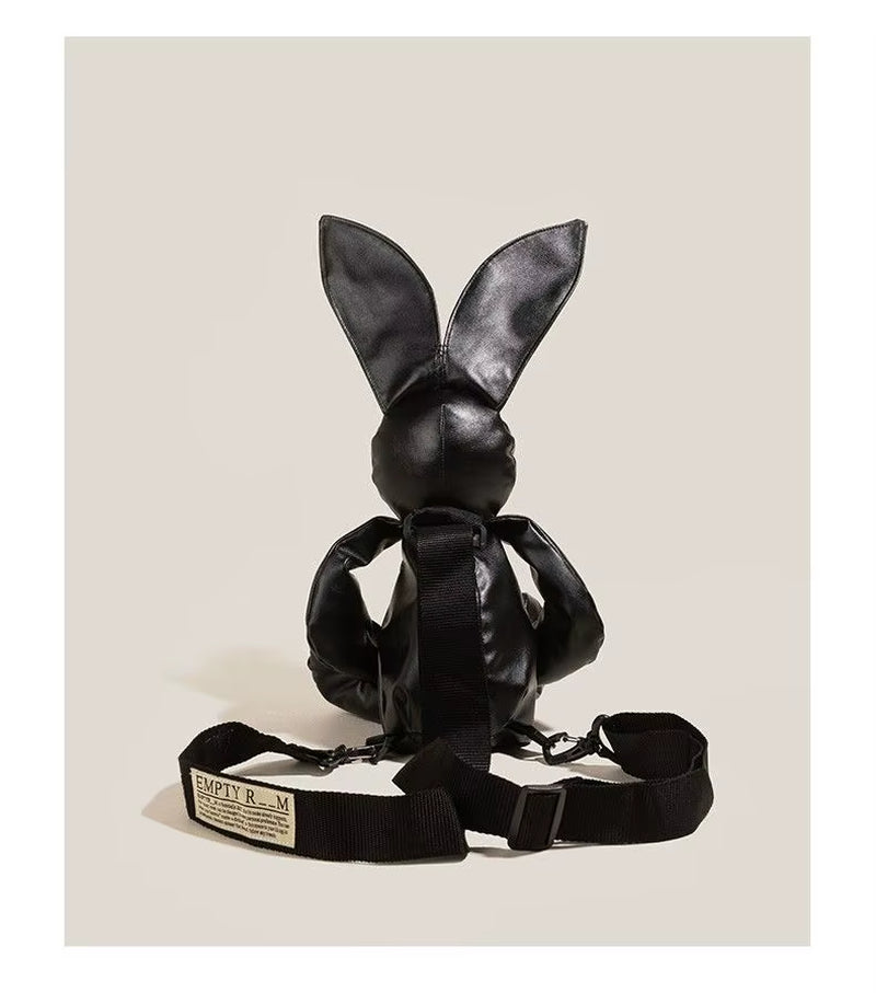 Beauty Beast Backpack PU Black White Bags for Women Unisex Zipper Water Repellent