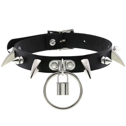 New Harajuku Black Goth Punk Leather Choker Necklaces Women Men Rock Metal Emo Festival Cosplay Party Jewelry Gothic Accessories