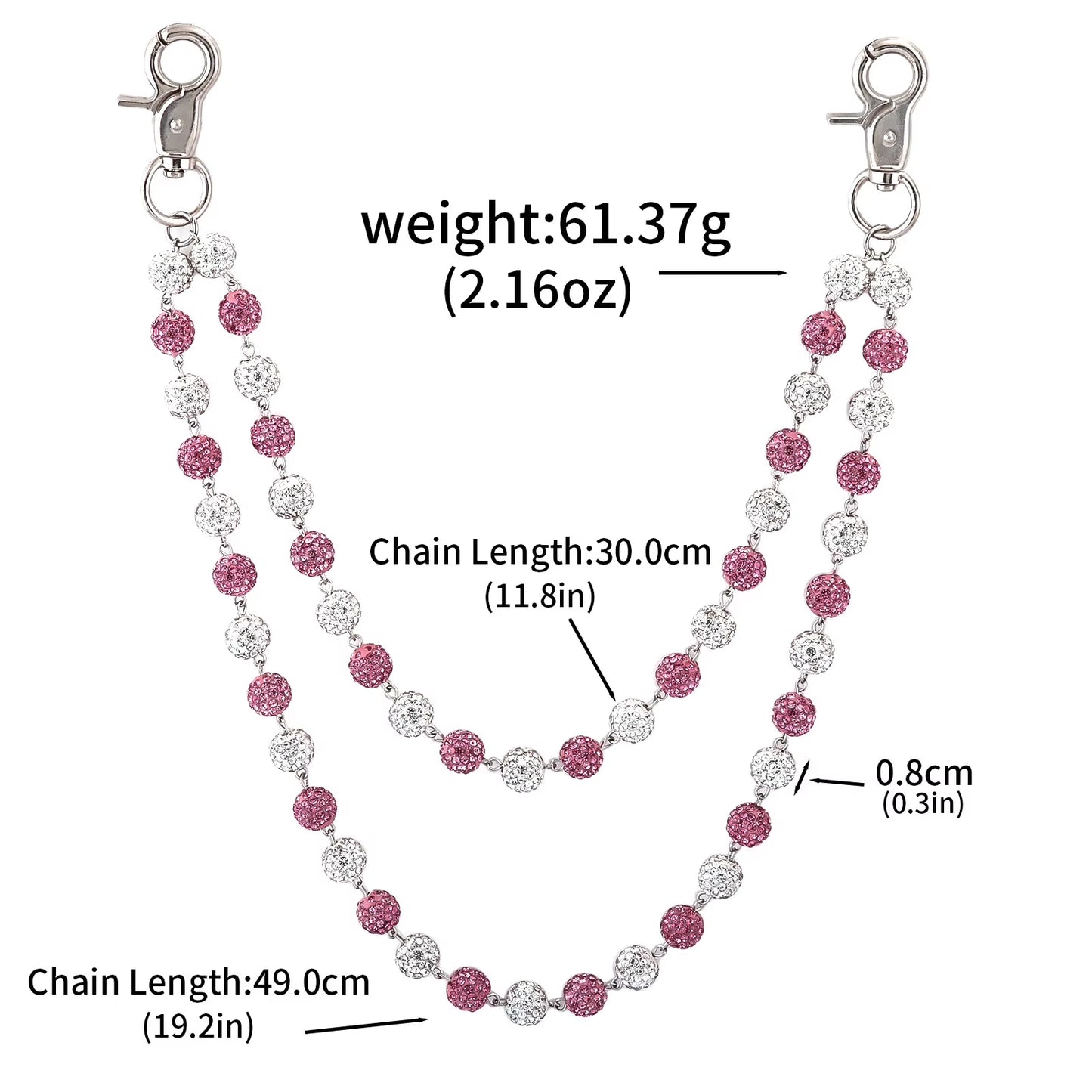 💎 Street Chain Accessory — Hip-Hop Beaded Waist & Jeans Chain 🔗