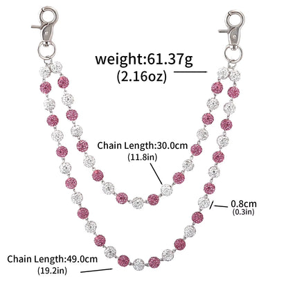 💎 Street Chain Accessory — Hip-Hop Beaded Waist & Jeans Chain 🔗