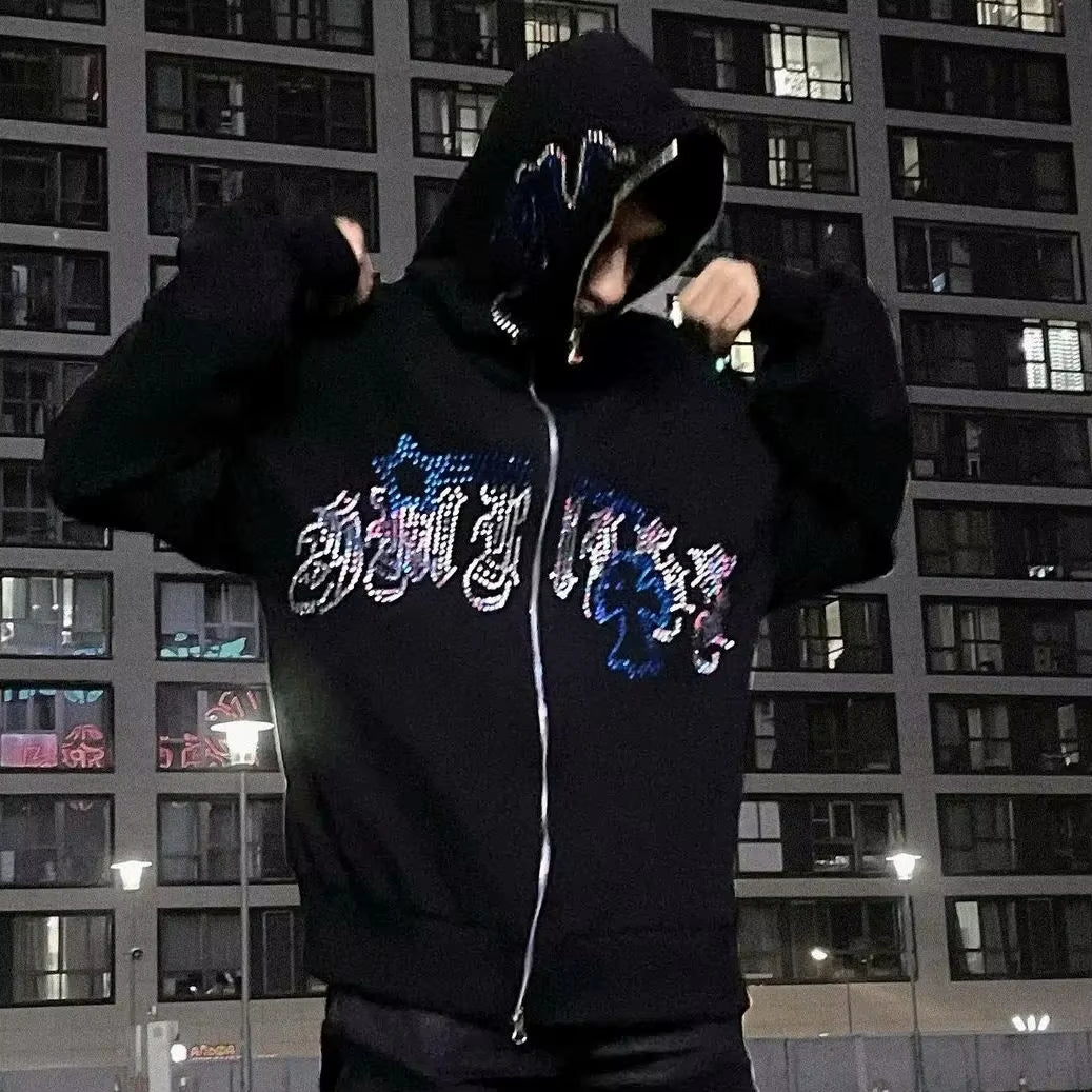 Autumn/Winter Fashion Vintage Y2K Sweatshirt Hoodies Streetwear Matching Shirt Aesthetic Korean Style Zipper Pullover Emo