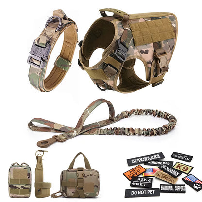 Tactical Dog Harness Kit 🐾 Military Training Vest with Patches & Bags