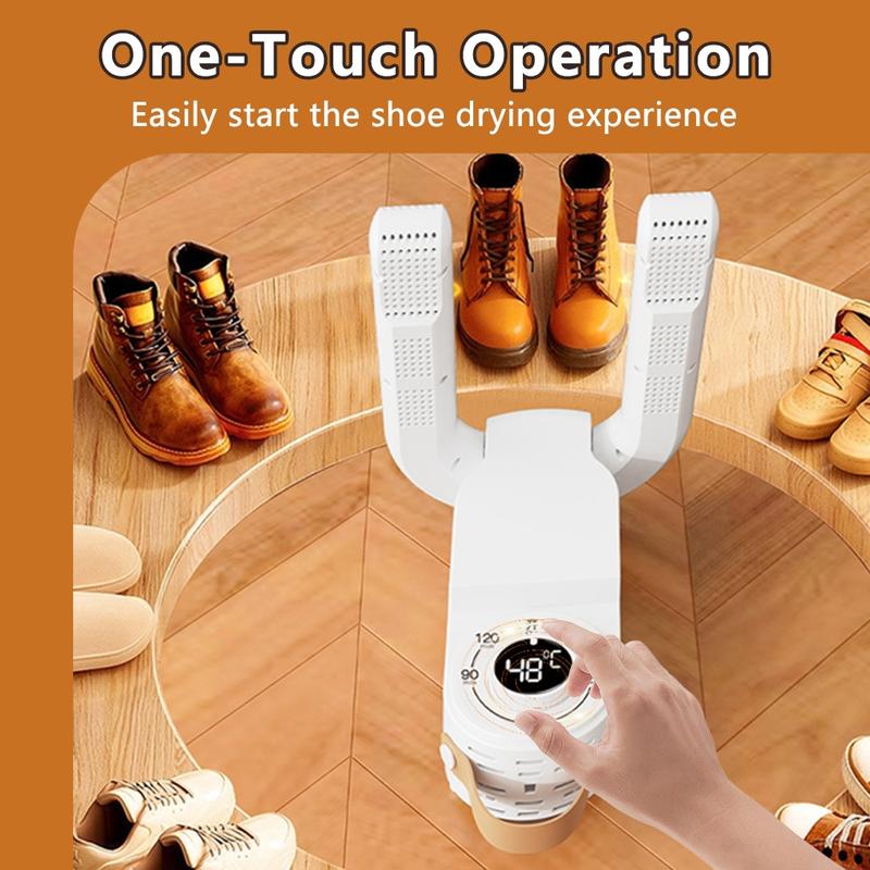 Foldable UV Shoe Dryer, Quick Hot Drying, Smart Temperature Control, Automatic Timer, Portable Home Odor Eliminator, Shoe Dryer Machine