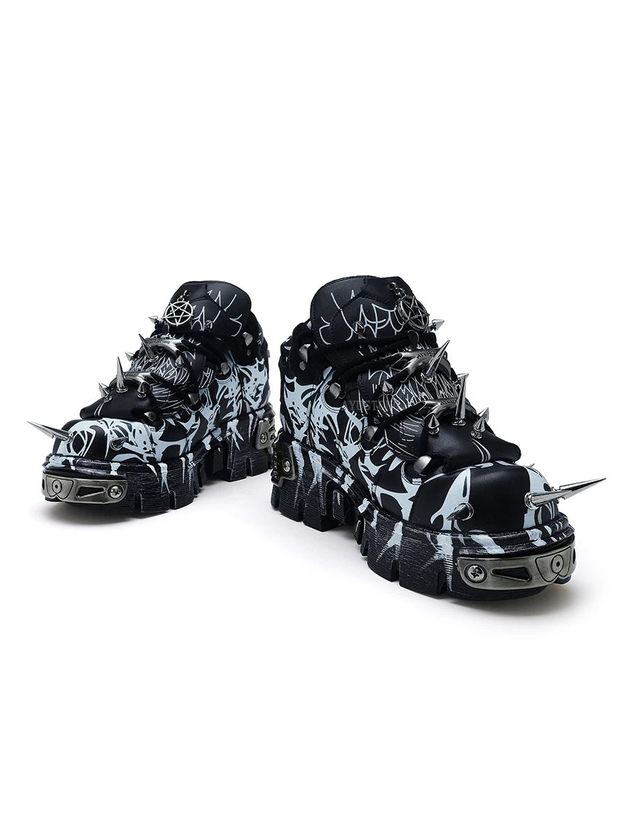 Motorcycle Boots Rivet Platform Sneakers Gothic Punk Rock Chic Ankle Boots Sexy Camouflage New