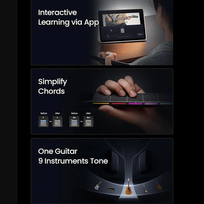 🖤 AeroBand “Silent Storm” Smart Guitar ⚡ Future Sound of Darkness