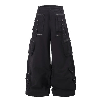 Unisex Punk Deconstructed Cargo Pants