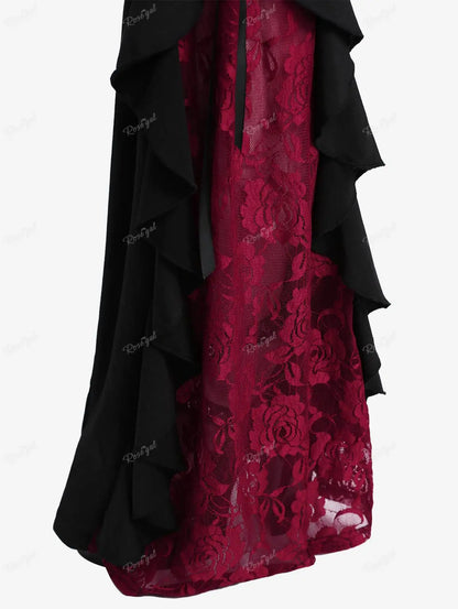 Gothic Lace-Up Flare Pants 🌹🖤