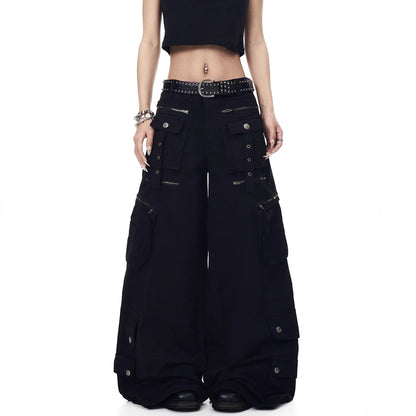 Unisex Punk Deconstructed Cargo Pants