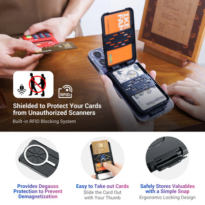 Magnetic Wallet & Card Holder with RFID Protection for iPhone 16/15/14 Pro Max - Sleek, Stylish, and Secure!